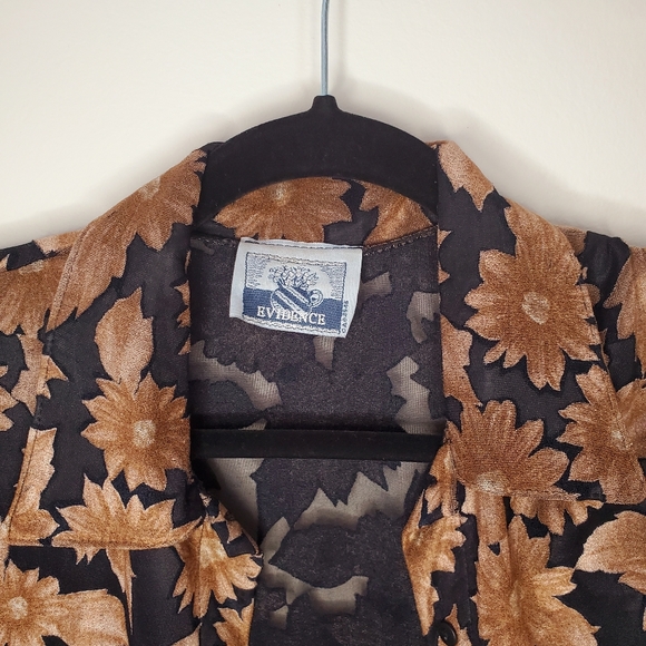 90’s sheer flower blouse - Picture 2 of 3